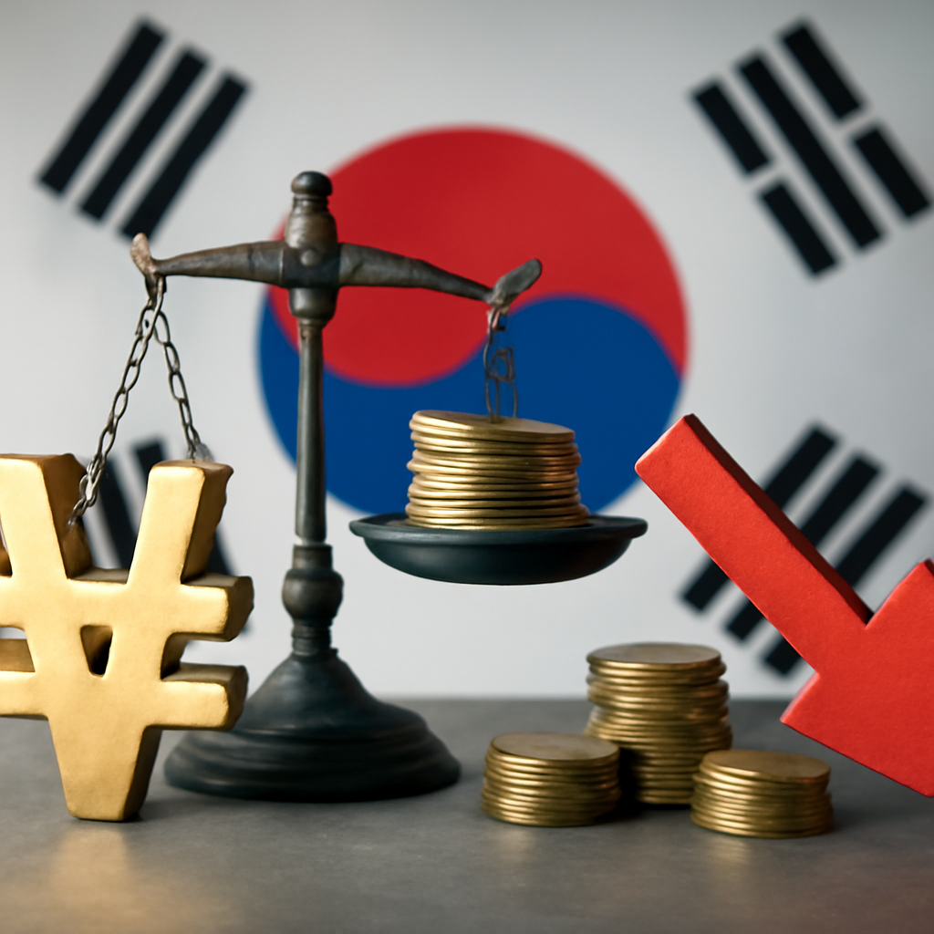 The current account surplus of South Korea decreased in October.