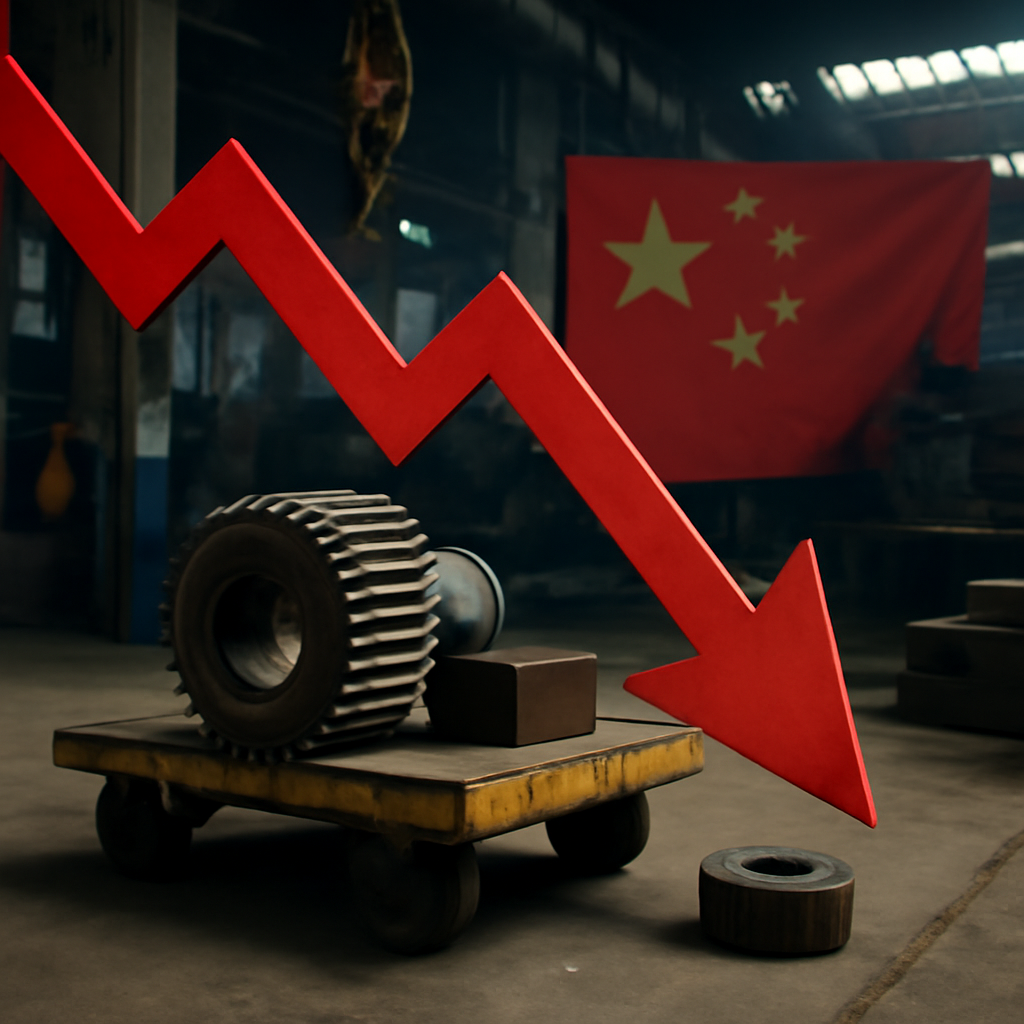 China's Manufacturing Purchasing Managers' Index (PMI) has fallen back into contraction.